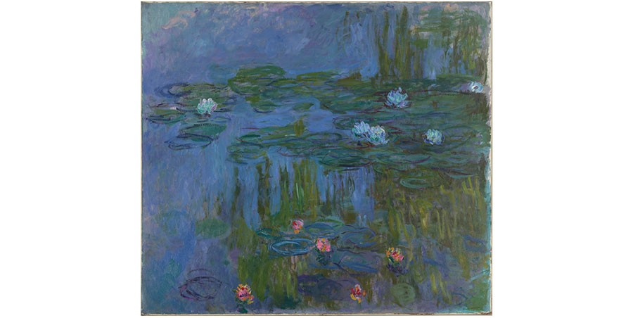 Claude Monet (French, 1840–1926), Waterlilies, 1914–15, Oil on canvas, 63 ¼” x 71 1/8” (160.6 x 180.6 cm), Museum purchase: Helen Thurston Ayer Fund