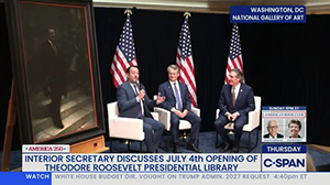 CSPAN video of panel discussion about Theodore Roosevelt Presidential Library, to play press enter
