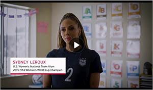 Image of video with Sydney Leroux. Click image to watch the video.