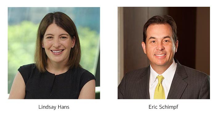 Lindsay Hans and Eric Schimpf headshots