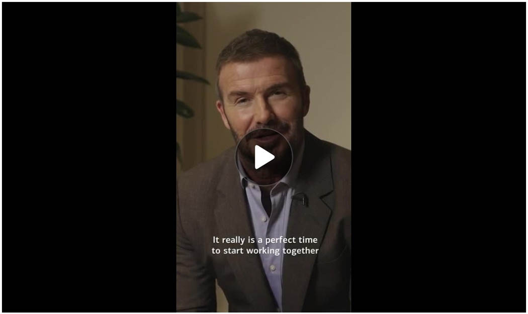 Video message from Sir David Beckham. Click on video image to play in a new browser tab.