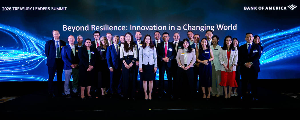 A photograph of Bank of America's leadership team attending the event in Singapore