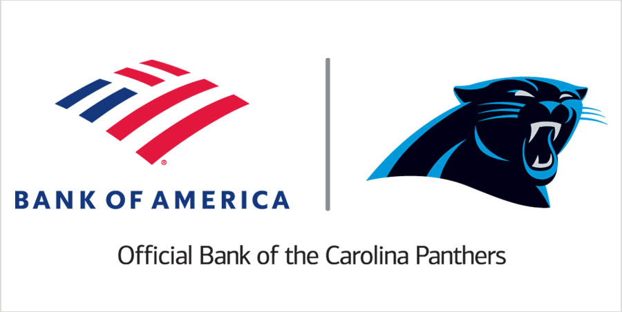 Bank of America Official Bank of the Carolina Panthers logo